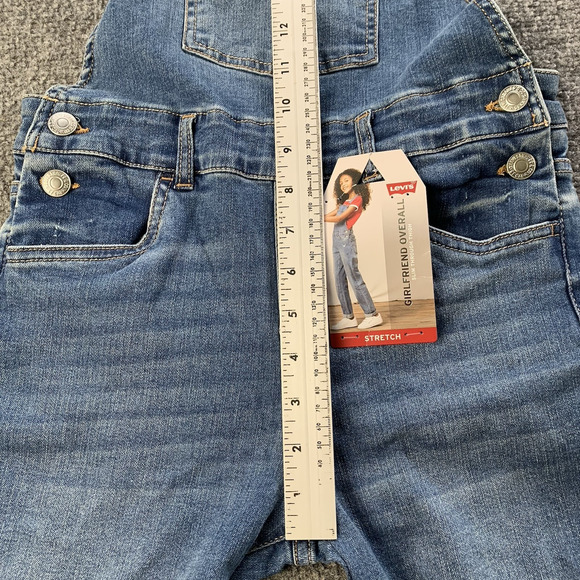NWT Levi's Girlfriend Overalls Stretch Slim Fit Youth Girls Size 12 Regular - Picture 13 of 16